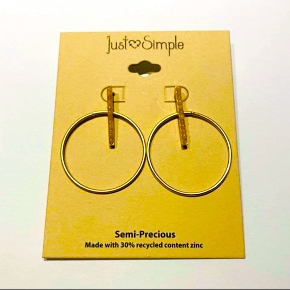Eco Friendly Upcycled Minimalist Hoop Earrings - Picture 2 of 6